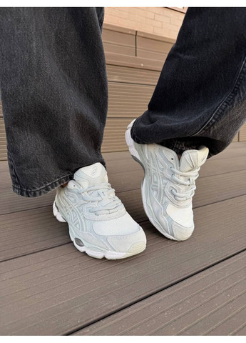 Серые демисезонные кроссовки мужские asics gel-nyc grey white асикс гель нюк No Brand