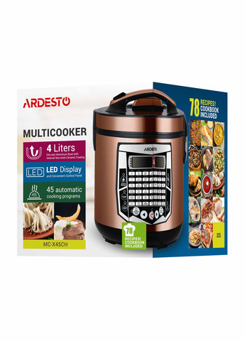 Мультиварка, 860Вт, чаша-4л, электронное управл., пластик, шампань Ardesto (344558083)