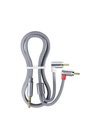 Кабель мультимедійний 3.5mm M to 2xRCA M 1.0m 90° corner (EYPWT-MY0G-P) Essager (382069527)