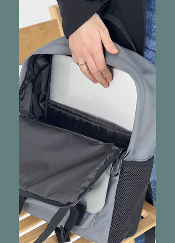 Жіночий рюкзак Канкун, комбінований сірий в екошкірі з відділенням для ноутбука ToBeYou Kankun (280930889)