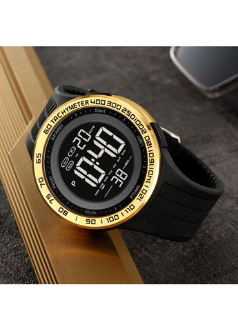 Годинники 2155GD Gold електронні спортивні чоловічі з хронографом та будильником чорні ProDobro (367265268)
