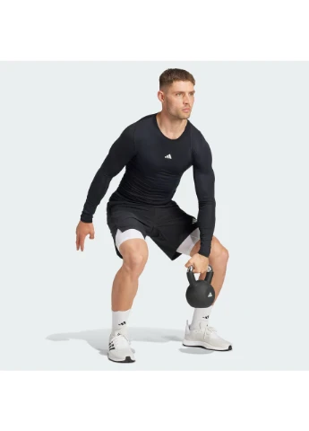 Лонгслів чоловічий Techfit Compression Training розмір M adidas Лонгслив чорний спортивні