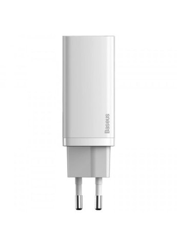 Зарядний пристрій 2xUSB 65W GaN (USBC+USB-A) white (CCGAN2L-B02) Baseus 2xusb 65w gan (usb-c+usb-a) white (268140139)