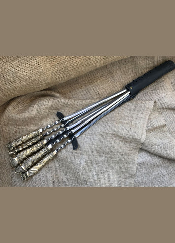 Набор шампуров Люкс в кожаном колчане Nb ArtЗвери 6 предметов 47330074 NB Art (346531279)