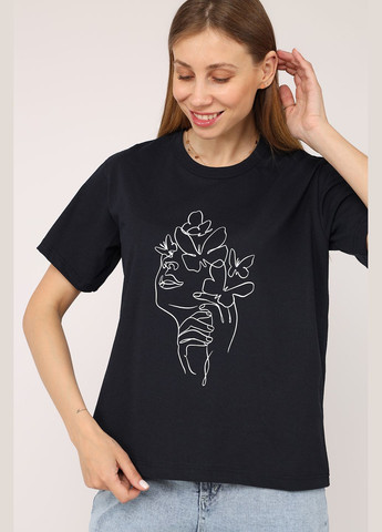 Футболка с коротким рукавом женская цвет синий ЦБ-00272847 Yuki - (333801624)