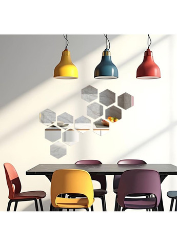 Зеркальный декор акриловый самоклеящийся 150*175мм серебро,12шт (D) SW-00002514 Sticker Wall (373647892)