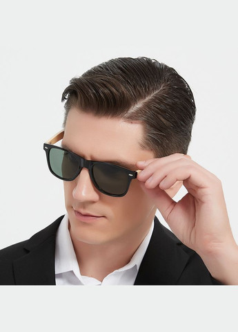 Мужские солнцезащитные очки с бамбукового дерева Green Mirror UV400 No Brand (329901539)