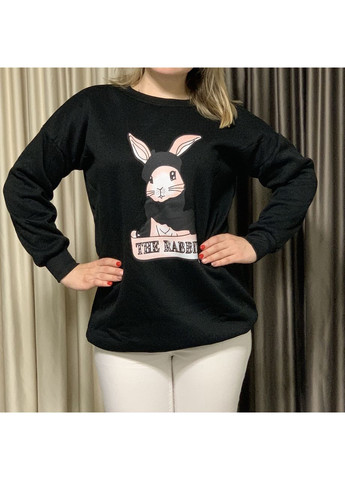 Стильная женская кофта свитшот с длинным рукавом "Rabbit" в черном цвете China (367838033)