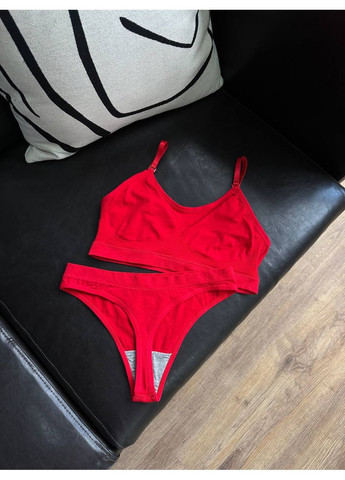 Бежевый демисезонный комплект женского белья топ и трусики с регулируемыми бретелями, спортивный комплект белья для женщин No Brand Білизна жіноча