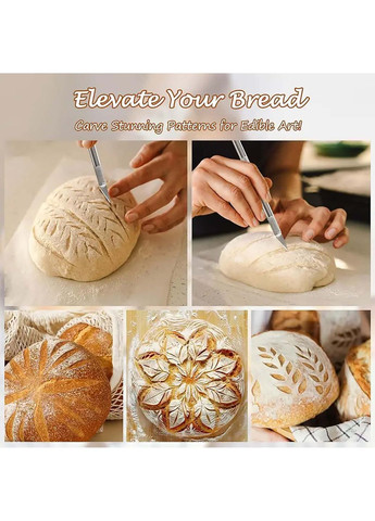 Пекарскрий нож для художественного надрезания теста для хлеба, багета и сдобы хлеборез с 10 сменными лезвиями в футляре Kitchen Master (365549392)