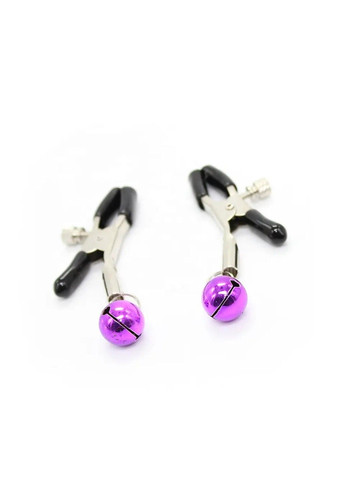 Затискачі на соски та статеві губи з кульками фіолетового кольору (пара) We Love (284279325)