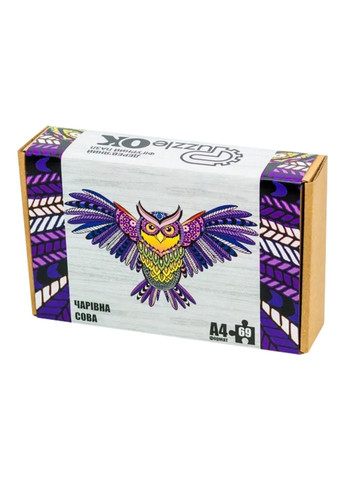 Фигурный деревянный пазл A4 Волшебная Сова PuzA4-00709, 69 деталей PuzzleOK (337511888)