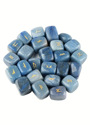Набор скандинавских рун из Синего Авантюрина с мешочком No Brand (326598620)