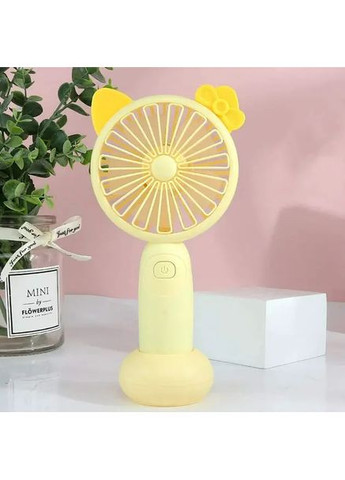 Портативный мини аккумуляторный вентилятор с ушками и RGB подсветкой Mini Fan (SQ-2165) Желтый Tras (364883199)