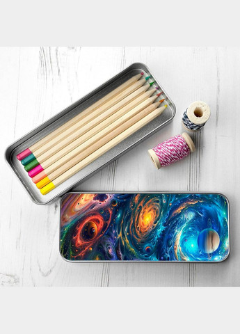 Пенал шкільний для хлопчика та дівчинки металевий Космос #015 7*18 см Silver No Brand (309152482)