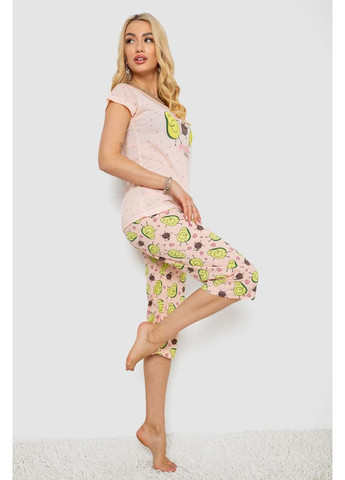 Персиковая пижама женская с принтом, 243r7093 Cagri