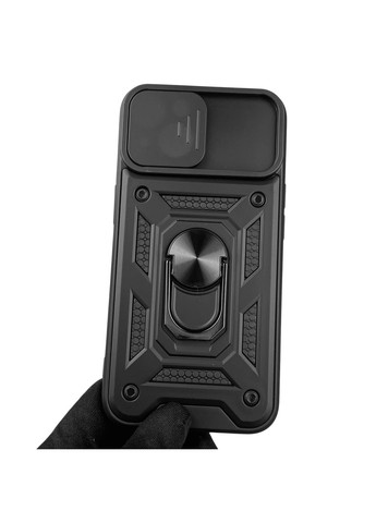 Чехол для iPhone 13 бронированный с кольцом со шторкой на айфон 13 чёрный rg1 Apple (366230628)