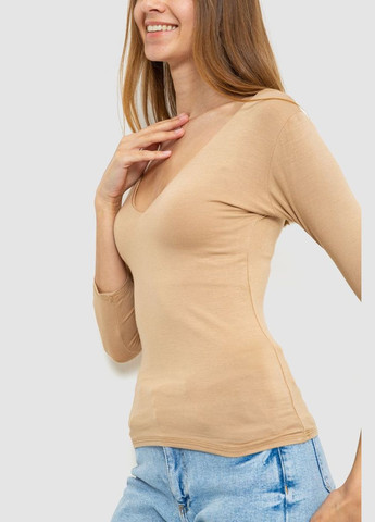 Бежева футболка жіноча з подовженим рукавом Ager 186R106