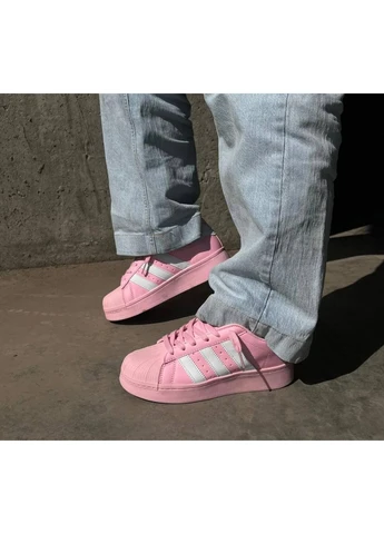 Рожеві літні кросівки adidas superstar platform pink адідас суперстар рожеві No Brand