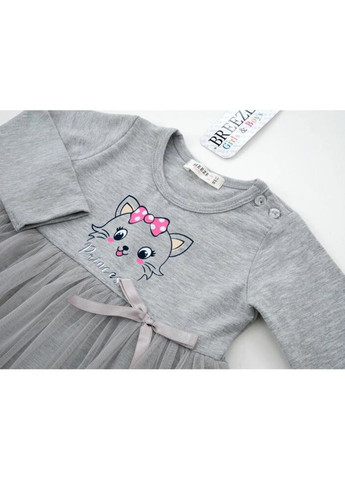 Комбинированное платье с фатиновой юбкой (19609-98g-gray) Breeze (300624797)