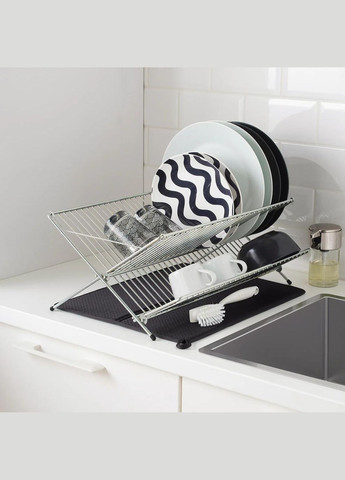 Коврик для сушіння посуду ІКЕА NYSKOLJD 44х36 см темносірий (00451059) IKEA (267900174)