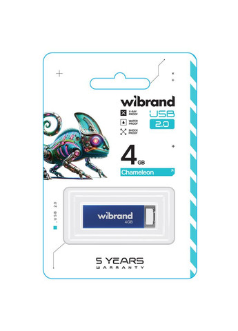 Флеш-накопичувач USB 2.0 4Gb Blue (WI2.0/CH4U6U) Wibrand Chameleon (357474609)