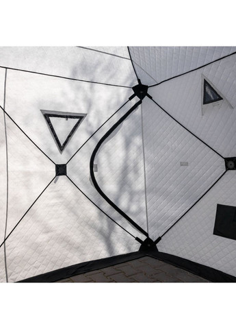 Зимовий намет Куб утеплений 3-х місний для риболовлі та туризму з термоізоляцією сірого кольору ProDobro (370432850)