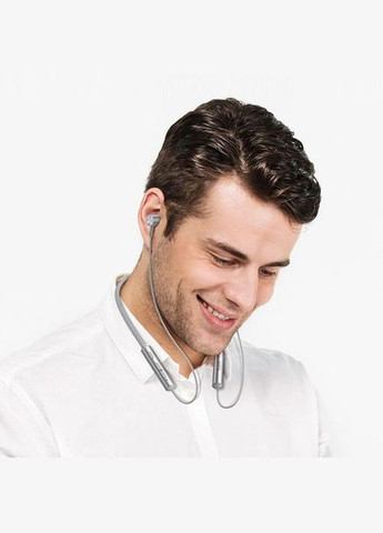 Наушники беспроводные спорт с дугой ES69 Platinum neck-mounted BT earphones серые Hoco (293346640)