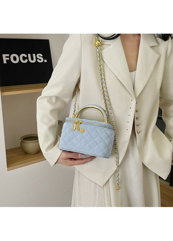 Жіноча сумка-косметичка 2814 Vanity Bag велюрова крос-боді блакитна No Brand (306709421)