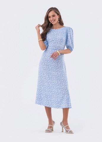 Блакитна блакитна сукня з принтом і вирізом по спинці Dressa