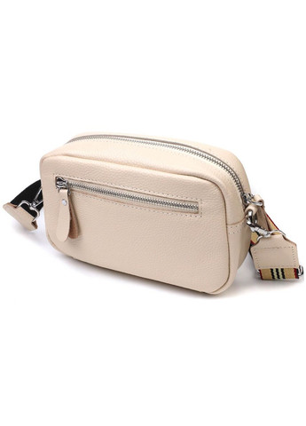 Відмінна жіноча кросбоді на плече з натуральної шкіри біла 22121 Vintage (329197815)