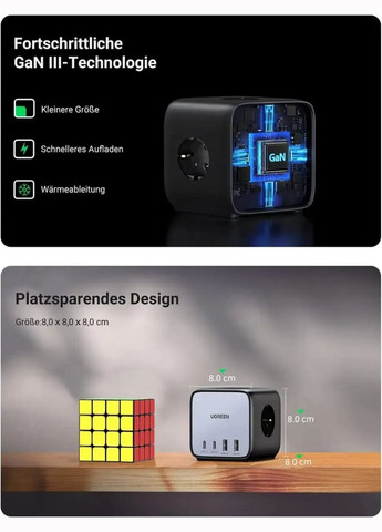 Зарядное устройство для 65W DigiNest Cube (2C2A) (UGR60113) Ugreen CD268 (315604471)