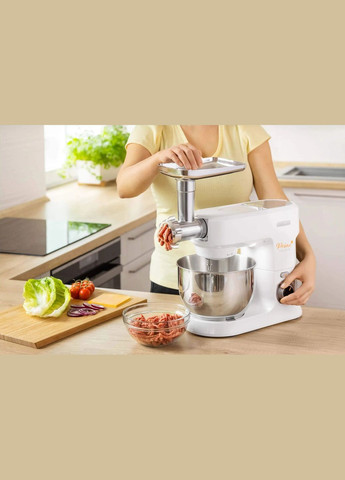 Кухонная машина 1000Вт, чаша-металл, корпус-пластик, насадок-12, белый Sencor (342113953)