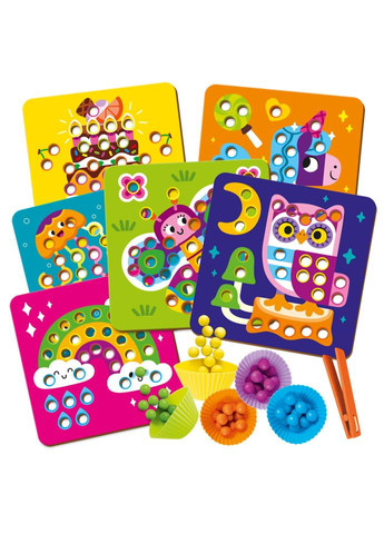 Мозаика с деревянными шариками "Дополни картинку" ZB2002-08 (укр) Vladi toys (306436684)