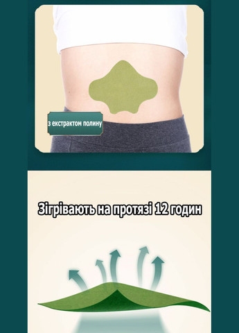 Пластир гріючий для зняття болю в суглобах з екстрактом полину, імбиру, перцю та м'яти 12 шт No Brand (316702321)