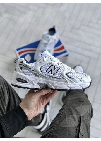 Белые демисезонные кроссовки мужские new balance 530 white silver navy mr530sg нью беланс 530 No Brand