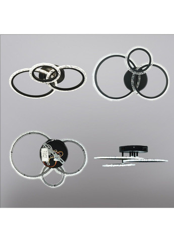 Керована світлодіодна люстра TRIO 70W 3R SMART 510x380x107-BLACK/CLEAR-220-IP20 ESLLSE (313438577)