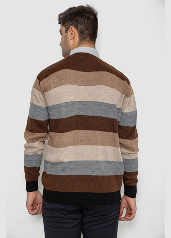 Коричневий демісезонний светр-обманка чоловічий в смужку 161r901-1 Ager