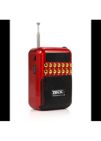 Радіоприймач з FM USB MicroSD BKK B872 радіо на акумуляторі Червоний No Brand (323486486)