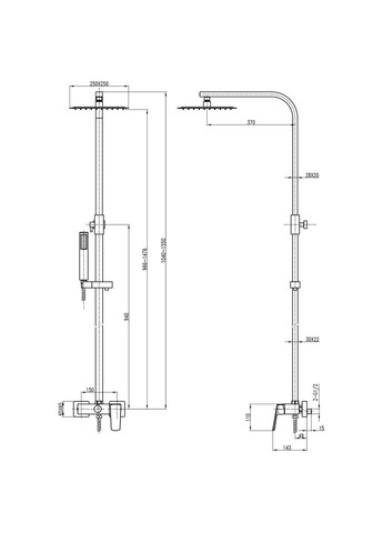 Душова система LEXI TL 21702-H57-BL Topaz (335040792)