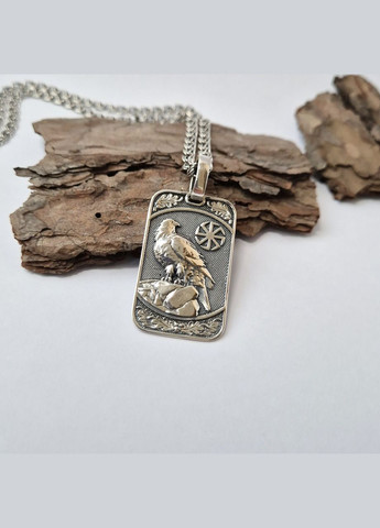 Серебряная подвеска оберег амулет Сокол с Коловратом Черненное серебро 925 пробы (АРТ.93431) 12.00г No Brand (325488516)