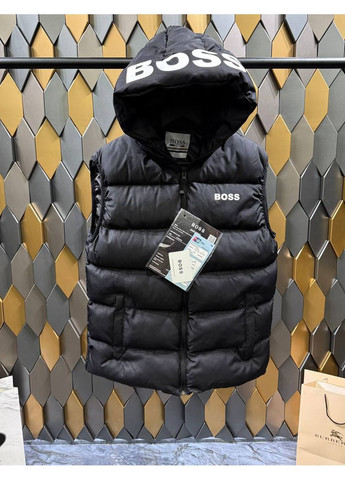 Чоловіча жилетка з капюшоном 4 РІЗНИХ ВИДІВ! В стилі Hugo Boss чорна, зелене, голуба No Brand (366352318)