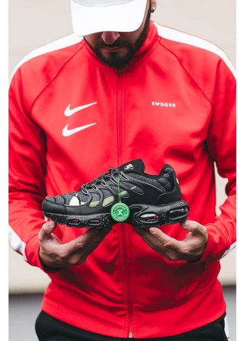 Чорні кросівки чоловічі nike air max terraspace black green найк аір макс плюс чорні демісезон No Brand