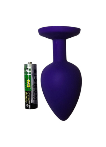 Анальна пробка силіконова фіолетова з прозорим каменем Purple Anal Plug Розмір L China (319774246)