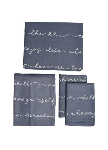 Комплект постільної білизни темно-синього кольору євро Let's Shop (300512579)