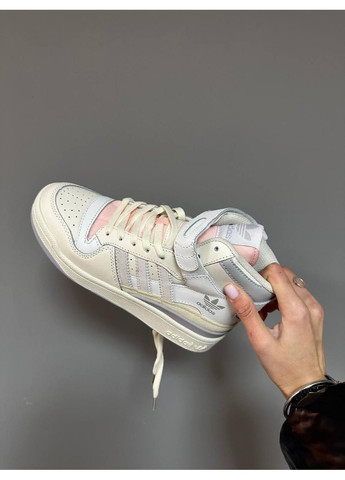 Розовые демисезонные кроссовки мужские adidas forum 84 high cream pink адидас форум 84 No Brand