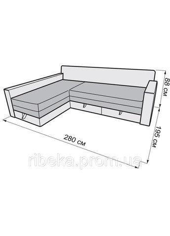 Кутовий розкладний диван 3 метра Лорд А ТМ No Brand (322500373)