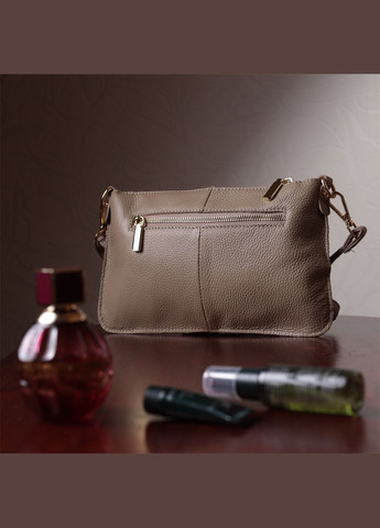 Сумка женская через плечо клатч с двумя ремнями из натуральной кожи 22643 Бежевая Vintage (302009435)