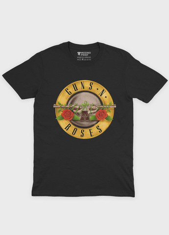 Черная мужская футболка с рок принтом "guns n roses" (ts001-1-bl-004-2-120) Modno