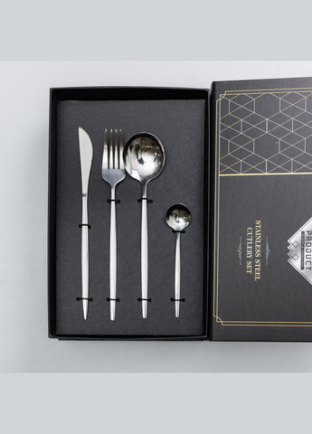 Набір столових приборів 24 предмети на 6 персон, матовий хром Yiwu (325449599)